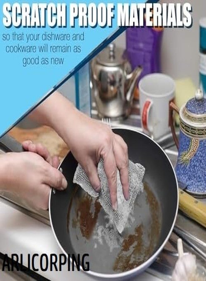 ARLICORPING Sponge Scrubber, Scrub Sponge for Utensil Cleaning, Scratch Proof Scrubber for Kitchen Utensils, Steel Wire Non-Scratch Reusable Dishwashing Sponge for Kitchen (4) - Image 5